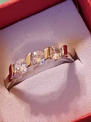 Anello trilogy argento con zirconi