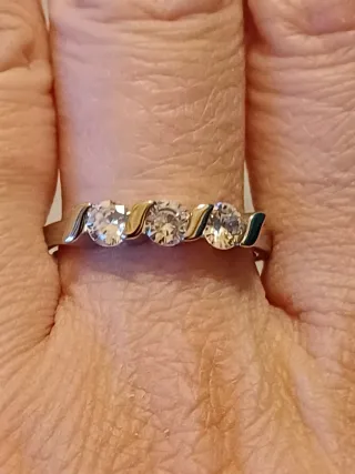 Anello trilogy argento con zirconi