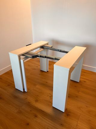 Mesa consola extensible blanca (41,5cm - 157cm)