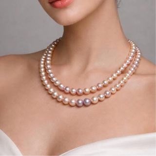 Collar Doble Perlas Edison Multicolor