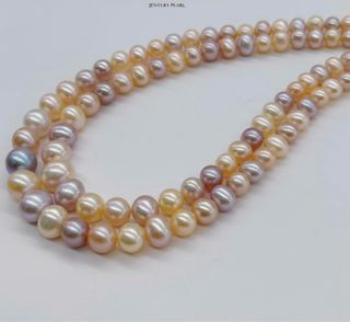 Collar Doble Perlas Edison Multicolor