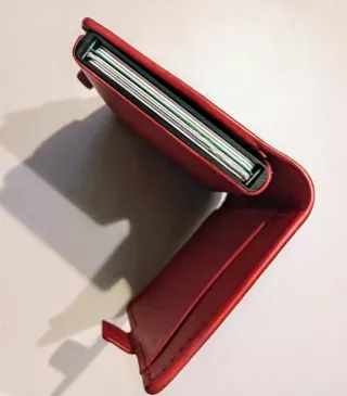 Porta tessere in vera pelle rossa