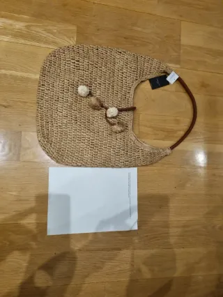 Bolso de rafia Cortefiel