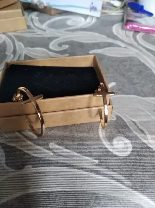 Pendientes Aro Acero Cruz Oro