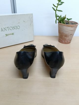 Zapatos Salón d'Antonio Negros Talla 37 Vintage
