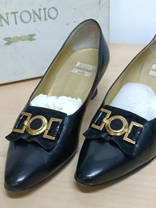 Zapatos Salón d'Antonio Negros Talla 37 Vintage