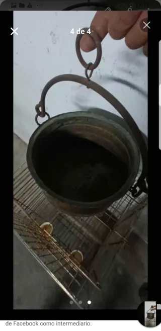 Caldero de cobre antiguo