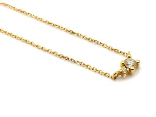 cadena oro 18k con piedra con diamante 22cm