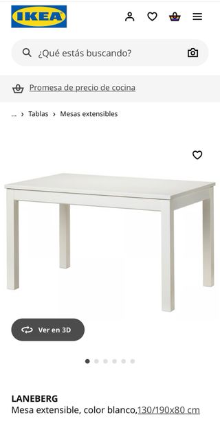 Mesa Extensible IKEA LANEBERG Blanca