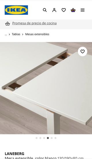 Mesa Extensible IKEA LANEBERG Blanca