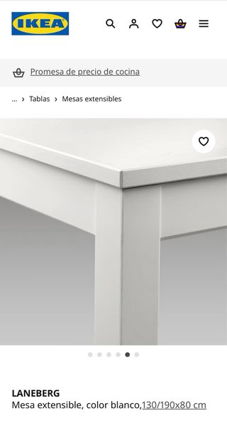 Mesa Extensible IKEA LANEBERG Blanca