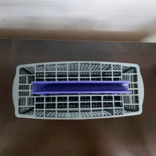 Cesta cubiertos lavavajillas gris y azul