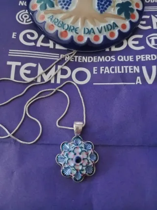 Colgante Sargadelos Flor Azul Multicolor