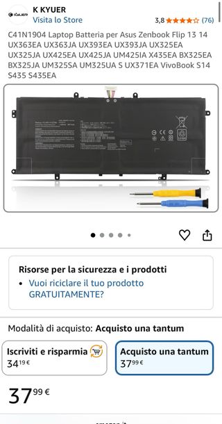 Batteria Asus Zenbook vivobook