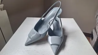 Zapatos Zara Tacon Bajo Azul