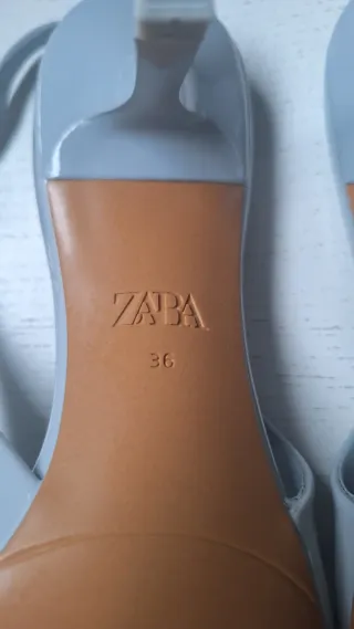 Zapatos Zara Tacon Bajo Azul
