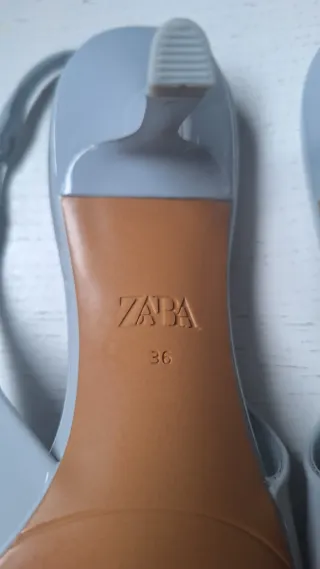 Zapatos Zara Tacon Bajo Azul