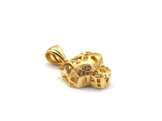 colgante oro 18k con piedra con circonita