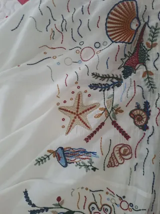 Falda larga Zara bordada