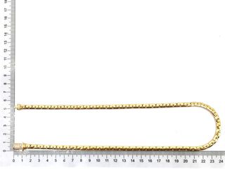 cadena oro 18k con piedra con circonita 22cm