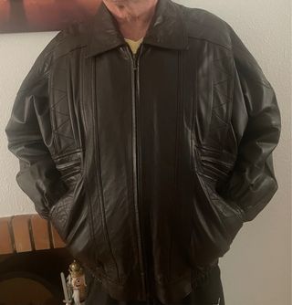 Cazadora Cuero Vintage Caballero Talla 54