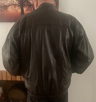 Cazadora Cuero Vintage Caballero Talla 54