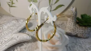 Pendientes Aro Rizado Chapado Oro 18k