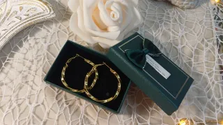 Pendientes Aro Rizado Chapado Oro 18k