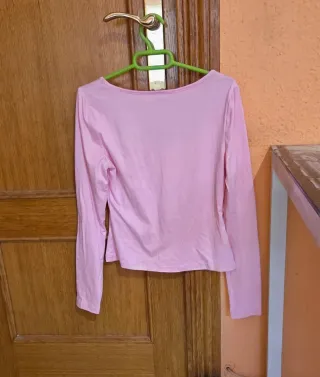 Camiseta rosa manga larga