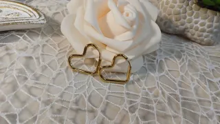 Pendientes Aro Corazón Chapado Oro 18k