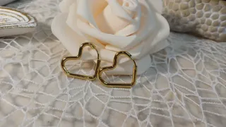 Pendientes Aro Corazón Chapado Oro 18k