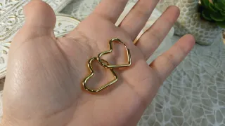 Pendientes Aro Corazón Chapado Oro 18k