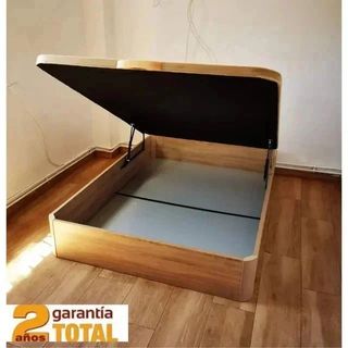 Canape abatible de madera, somier + patas colchon