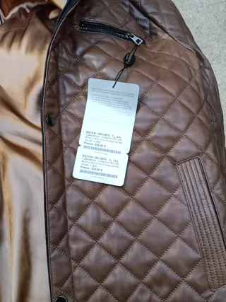 Chaqueta de Piel Marrón Talla XXXL