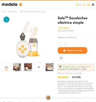 Sacaleches Medela Solo Eléctrico