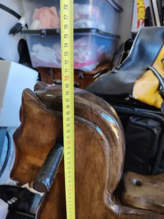 Caballo balancín madera restaurado