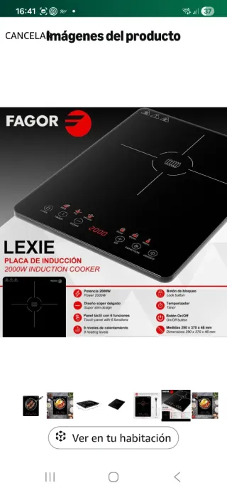 Placa de inducción portátil Fagor