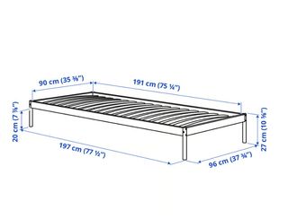 Estructura Cama IKEA VEVELSTAD Blanca 90x190