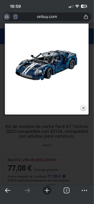 Lego Technic Ford GT 2022 Ref. 42154