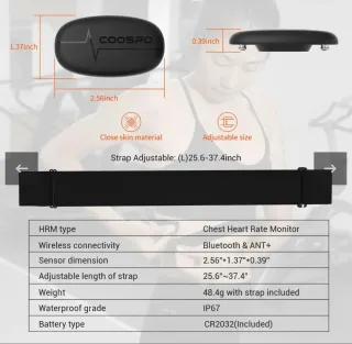 COOSPO H6 Banda Frecuencia Cardiaca Bluetooth 4