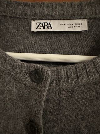 Cárdigan Zara Lana Gris
