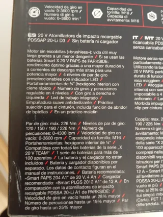 Parkside Atornillador de Impacto performance pack