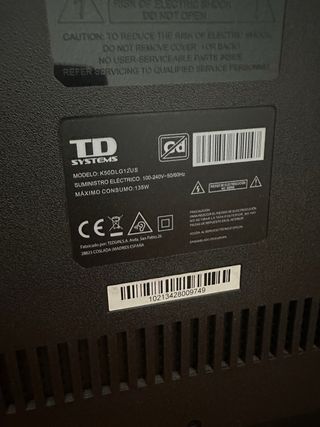 TD SYSTEMS 50 Smart TV 4K K50DLG12US