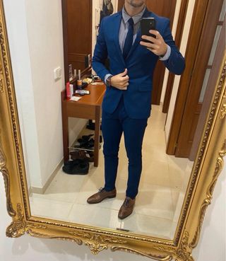 Traje Zara Azul Hombre