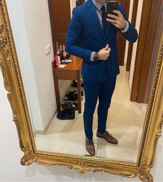 Traje Zara Azul Hombre