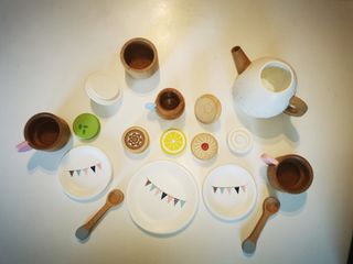 Servicio de té de madera