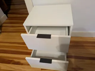 Mesilla 2 cajones gris/blanco