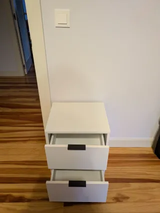 Mesilla 2 cajones gris/blanco