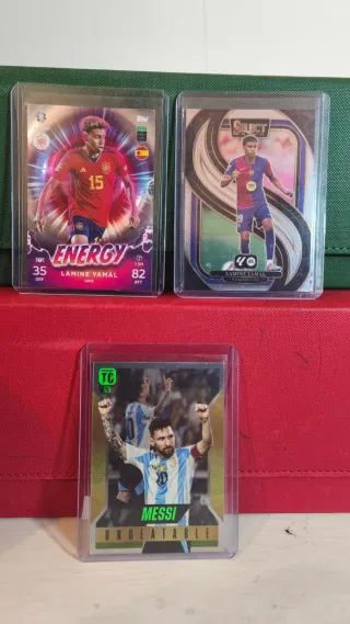 Lote 3 cromos fútbol Yamal y Messi