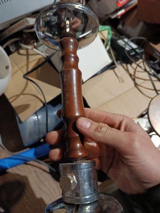 Lampadario vintage vetro, metallo e legno